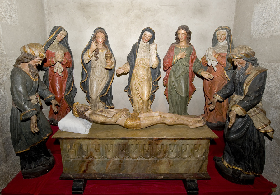  The entombment of Christ - 17th - carved wood  F.BRUN
