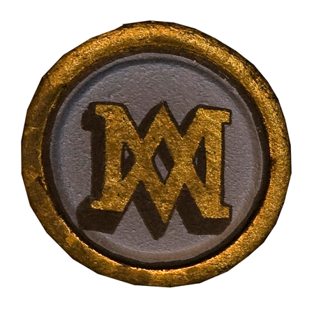 Keystone dedicated to Mary - monogram of the Virgin  F.BRUN