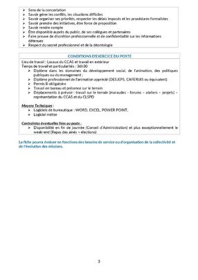 RECRUTEMENT � RESPONSABLE DU CCAS
